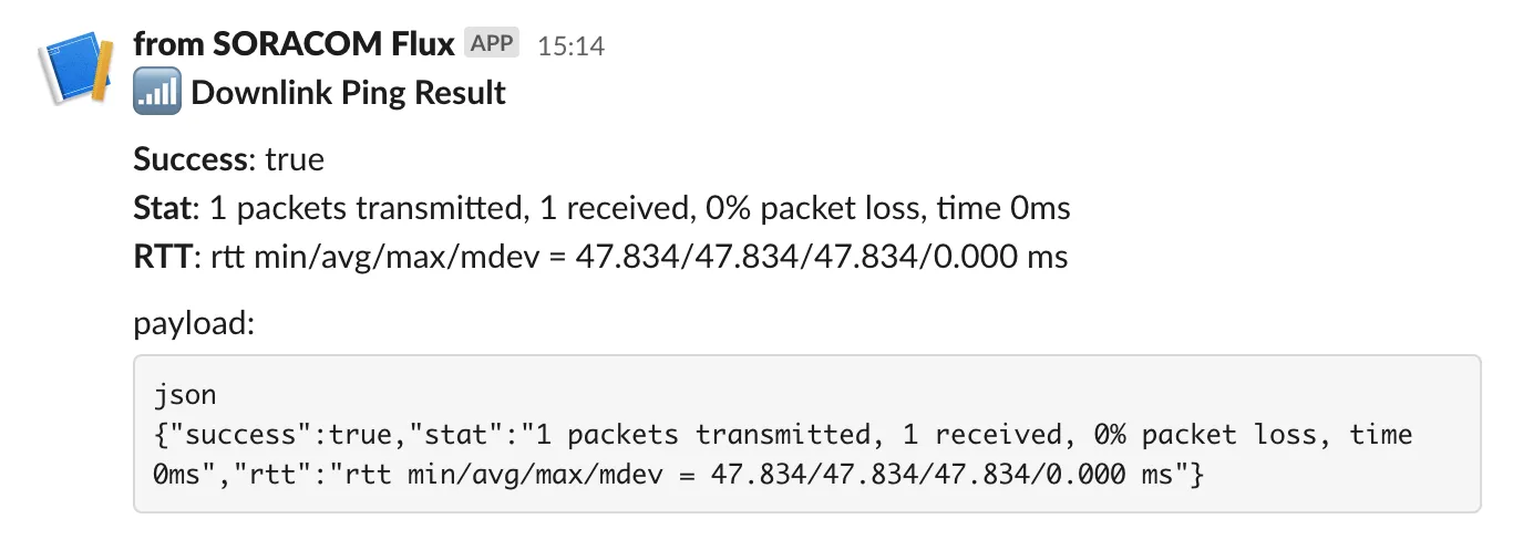 Downlink Ping Result Example